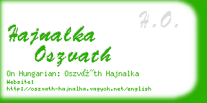 hajnalka oszvath business card